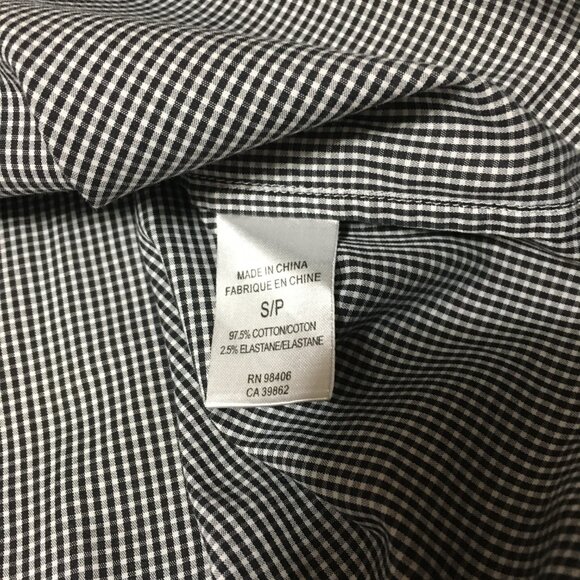 Theory Men's Zack PS Newport Long Sleeve Button-Up Black/White Check Shirt- S - Picture 4 of 6